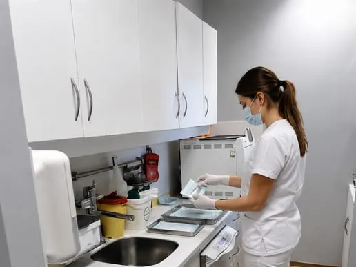 Sterilisation room at our clinic at the Hôpital Kirchberg (HRS)